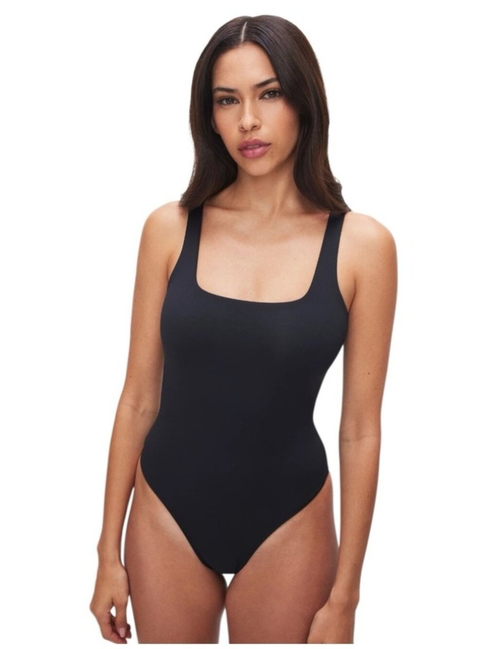 Good American Sculpting Modern‎ Tank Bodysuit Women’s 5XL Black Square Neck